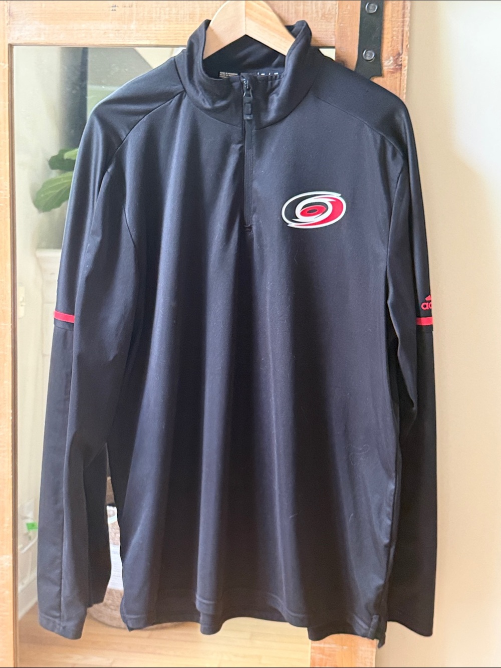 adidas Carolina Hurricanes Lightweight Performance Quarter Zip Size L